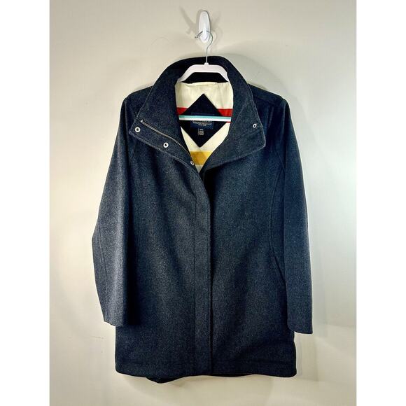 Pendleton Black Wool Womens Jacket Size M Full Zip and Snap Perfect Classic - Picture 2 of 13